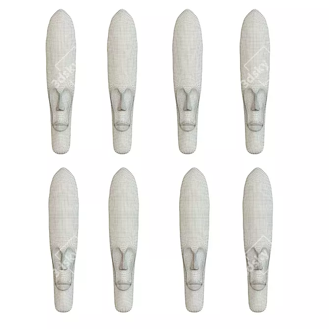 Cameroon African Mask Set 3D model image 2