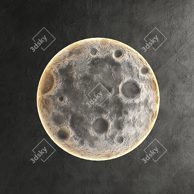  Lunar Glow Gypsum Wall Panel 3D model image 1