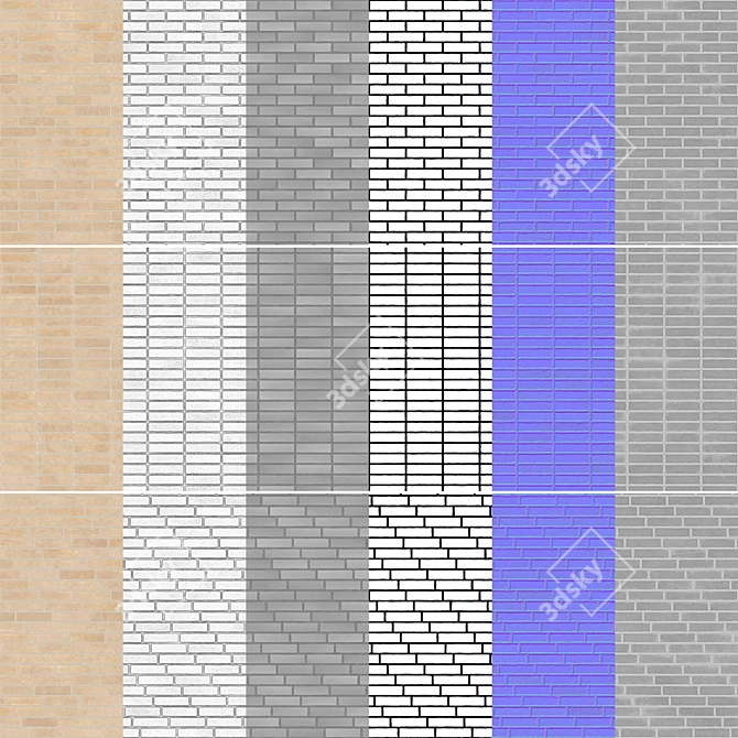 Seamless Brick Texture Pack 3D model image 5