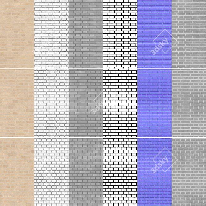 Seamless Brick Texture Pack 3D model image 6