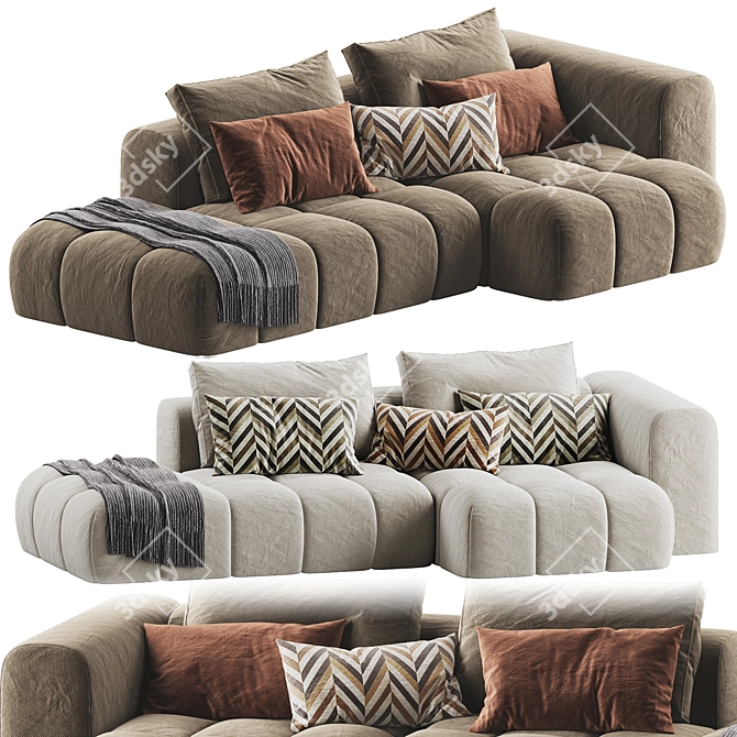Modern Shamara Sofa Set: Multicolor Options 3D model image 2