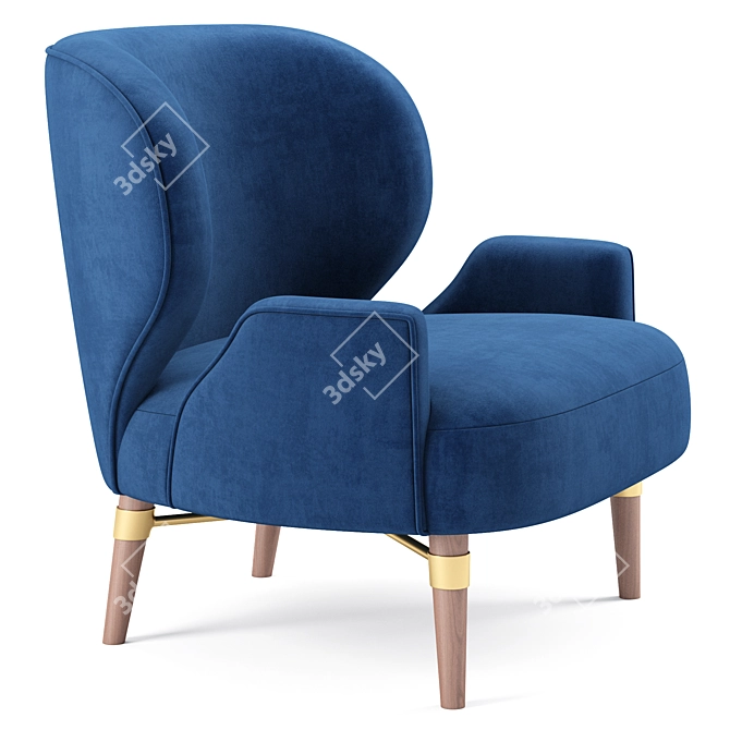 Luxurious Louis I Armchair: V-Ray Model 3D model image 1