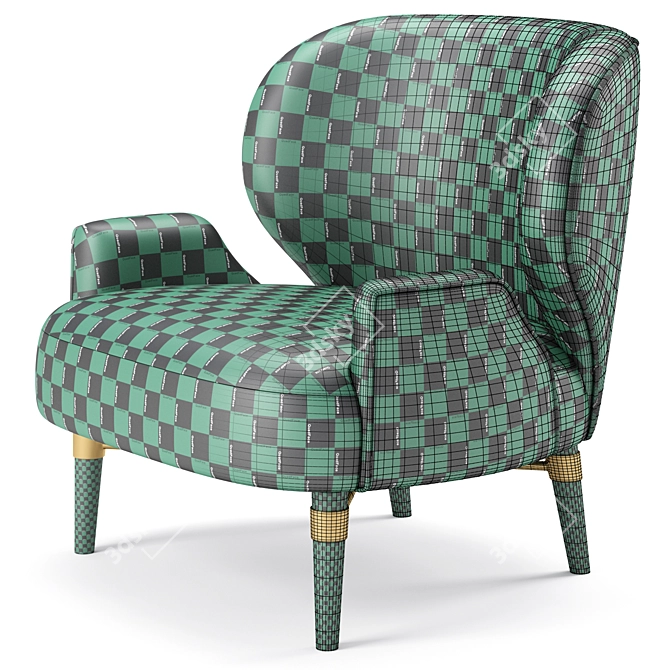 Luxurious Louis I Armchair: V-Ray Model 3D model image 7