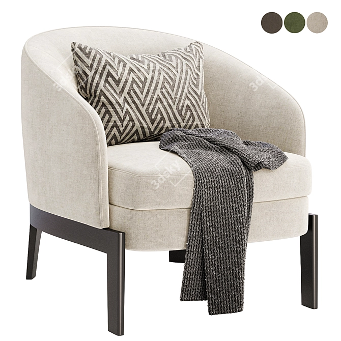 Elegant Concorde Armchair in 3 Colors 3D model image 1