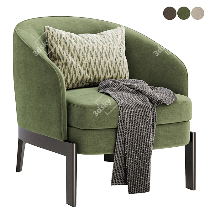 Elegant Concorde Armchair in 3 Colors 3D model image 3