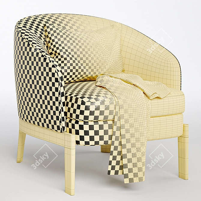 Elegant Concorde Armchair in 3 Colors 3D model image 5