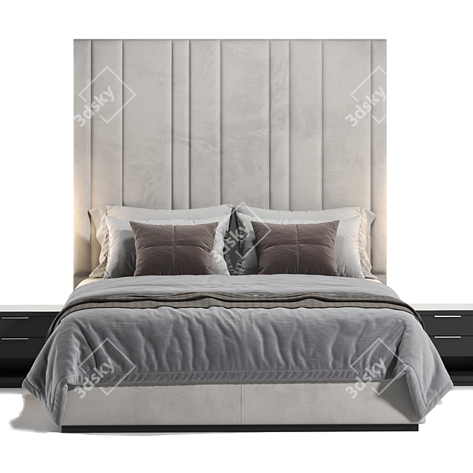 Elegant Theo Beds Headboard 3D model image 4