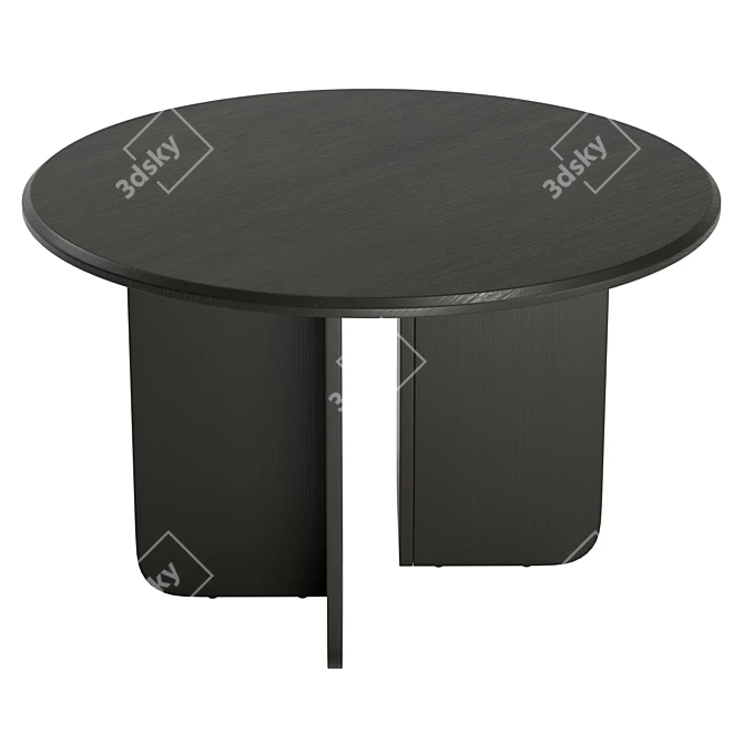 Modern Round Dining Table with UV Unwrapped Textures 3D model image 3