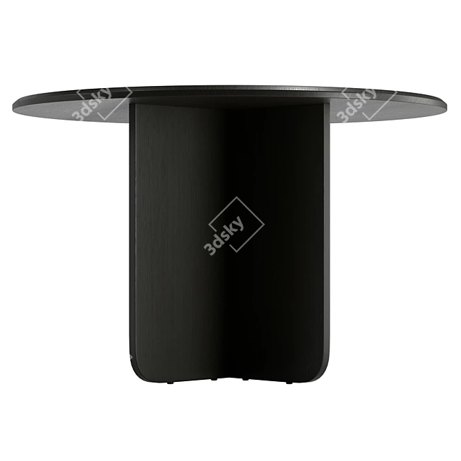 Modern Round Dining Table with UV Unwrapped Textures 3D model image 4