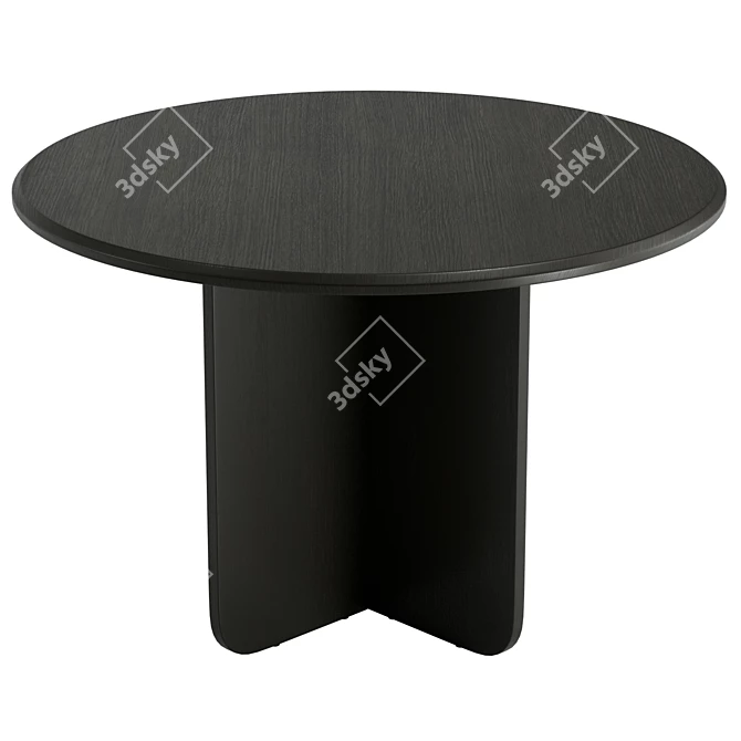 Modern Round Dining Table with UV Unwrapped Textures 3D model image 5