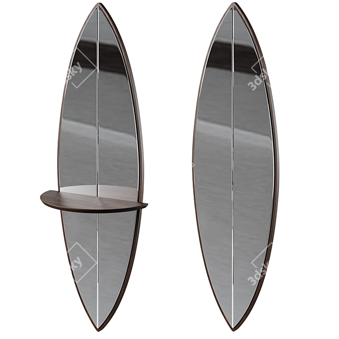  Sleek Surf Wall Mirror 3D model image 1