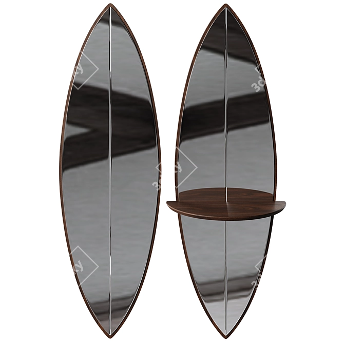  Sleek Surf Wall Mirror 3D model image 2