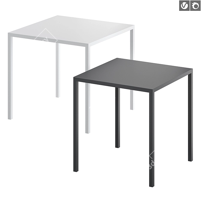 Modern Qu Polygonal Table Sculpture 3D model image 1