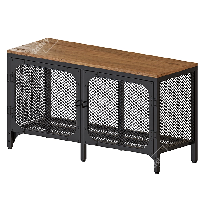 Industrial TV unit in black 3D model image 2