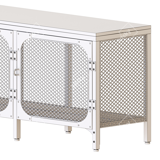 Industrial TV unit in black 3D model image 4