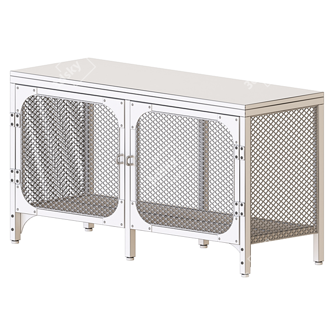 Industrial TV unit in black 3D model image 5