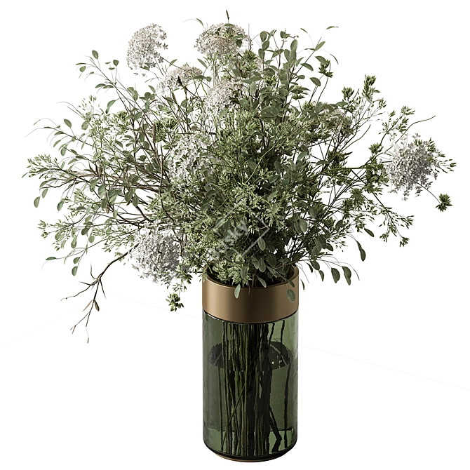 Winter Bliss White Floral Arrangement 3D model image 1