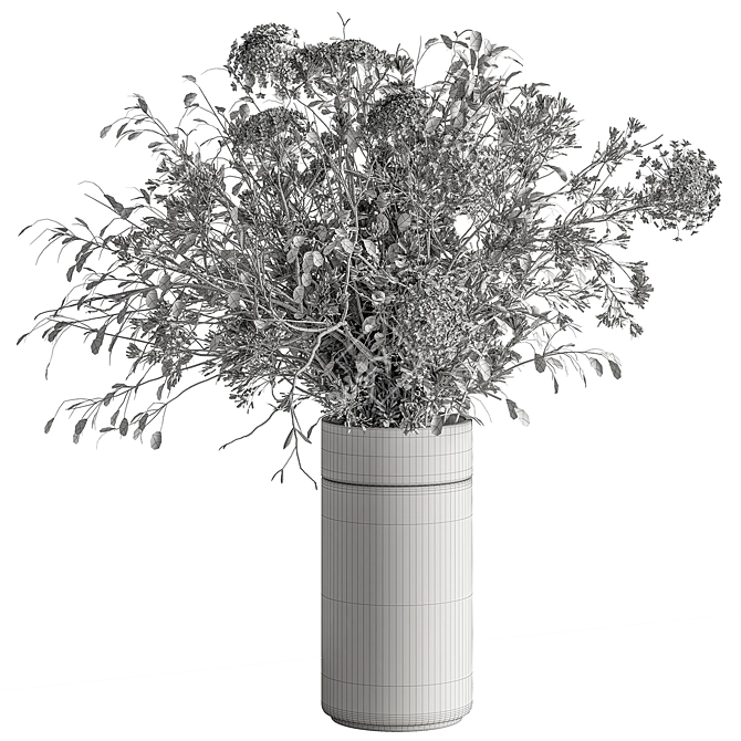 Winter Bliss White Floral Arrangement 3D model image 5