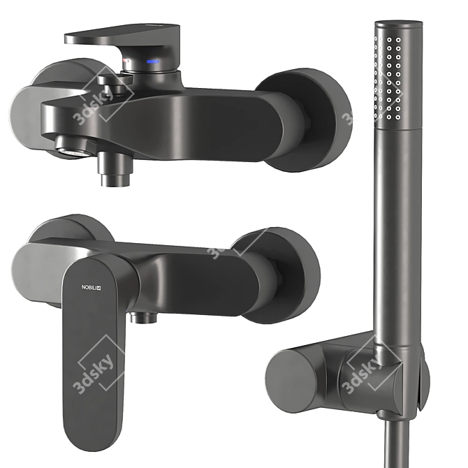 Yoyo Bathroom Fixtures Set with Showerhead 3D model image 5