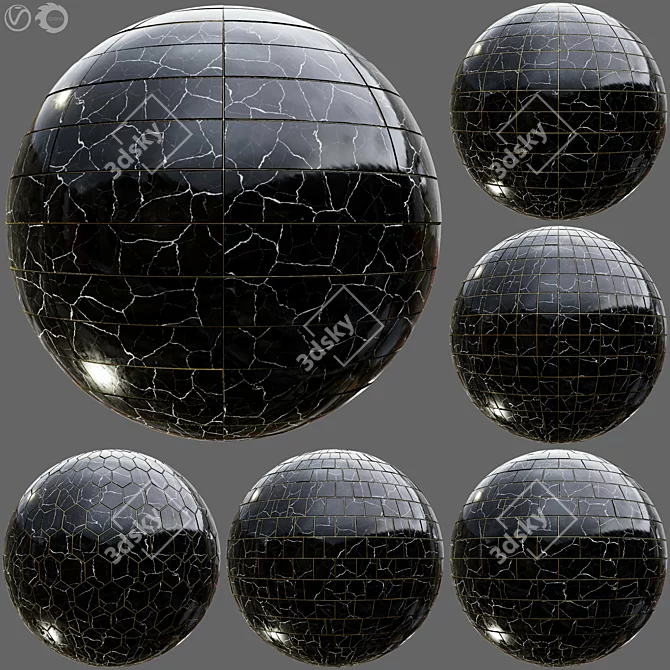 Marble PBR Wall Tile Set 3D model image 1