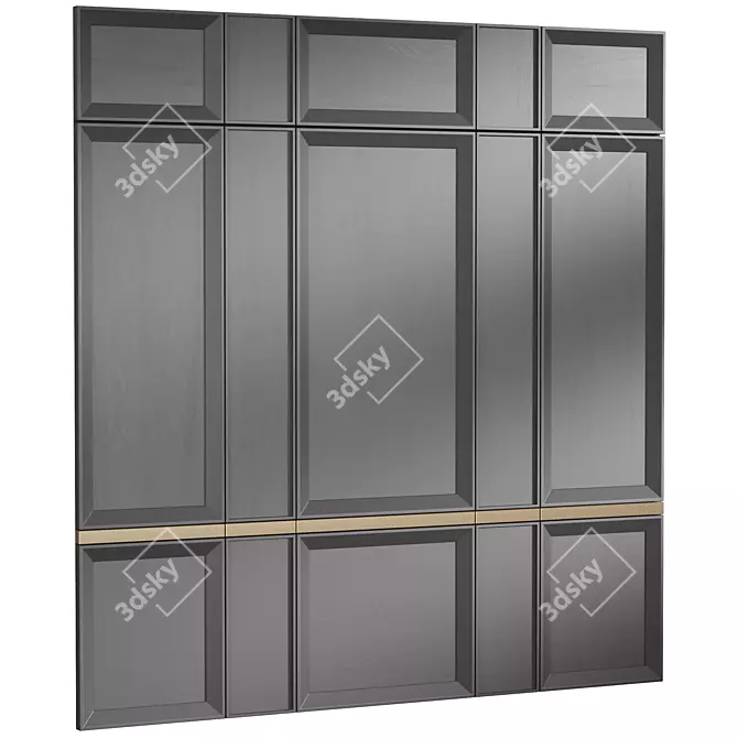 Classic Brass Wall Panels 3D model image 1