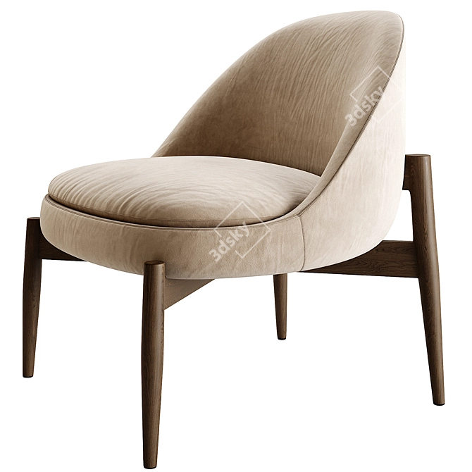 Modern Sendai Easy Chair Design 3D model image 2