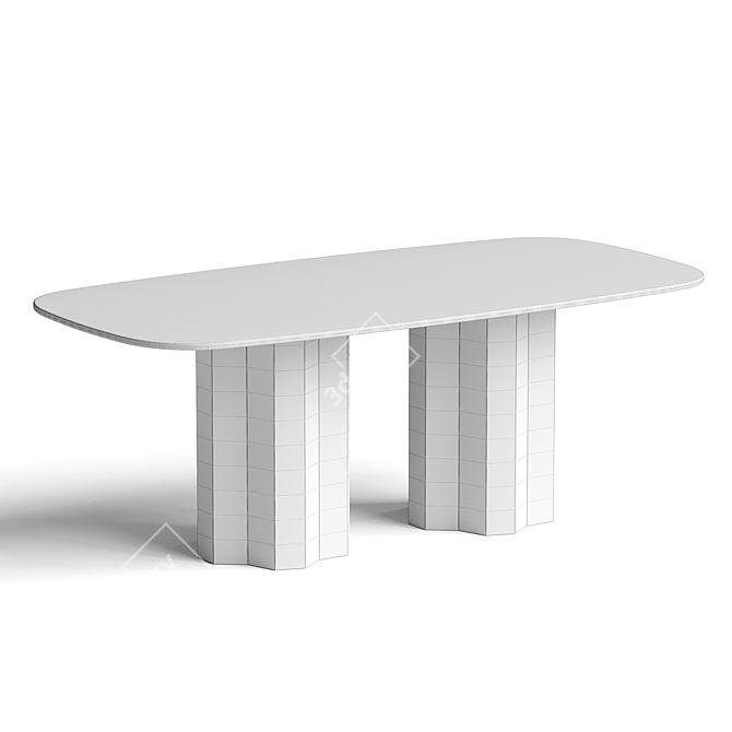 Contemporary Oval Trapeza Table, 3D Model 3D model image 2