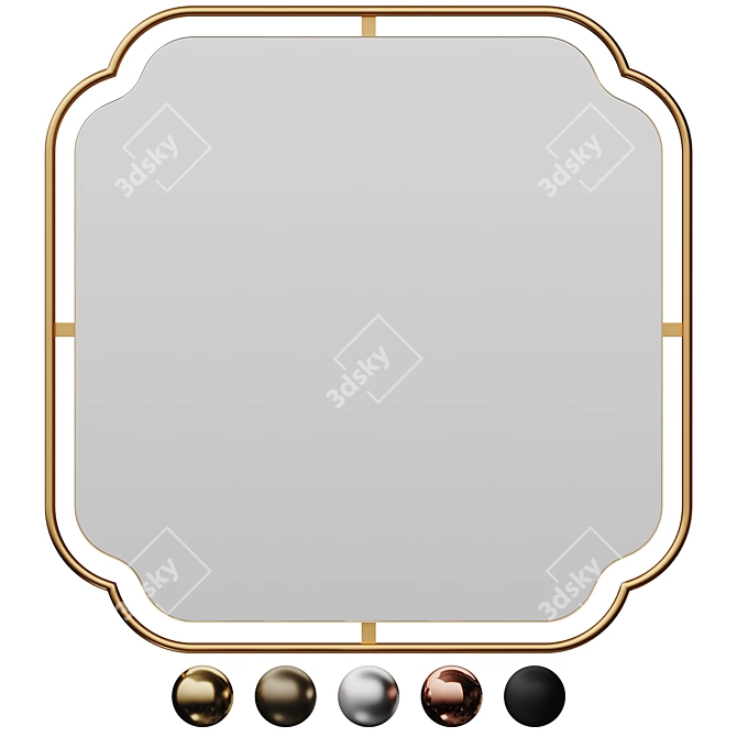 Gilded Arched Wall Mirror 3D model image 1