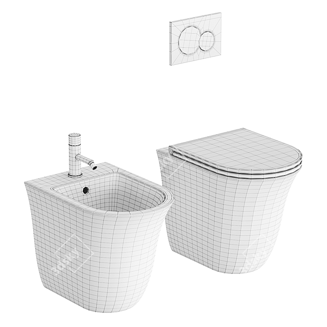  Flut Ceramic WC & Bidet 3D model image 5