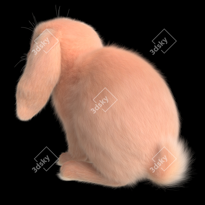 Rust Bunny Model Figurine 3D model image 2