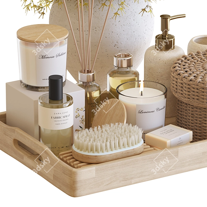 Luxury Zara Home Bathroom Decor 3D model image 2