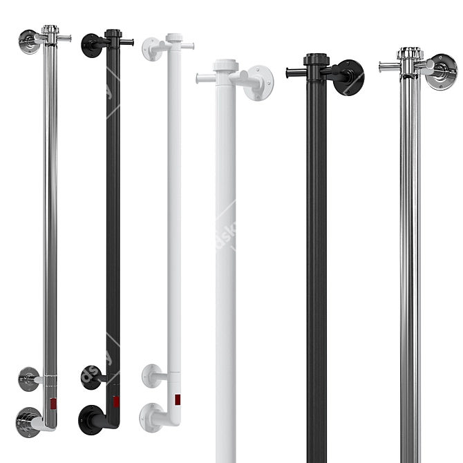 Electric Towel Warmer Chrome Finish 3D model image 1
