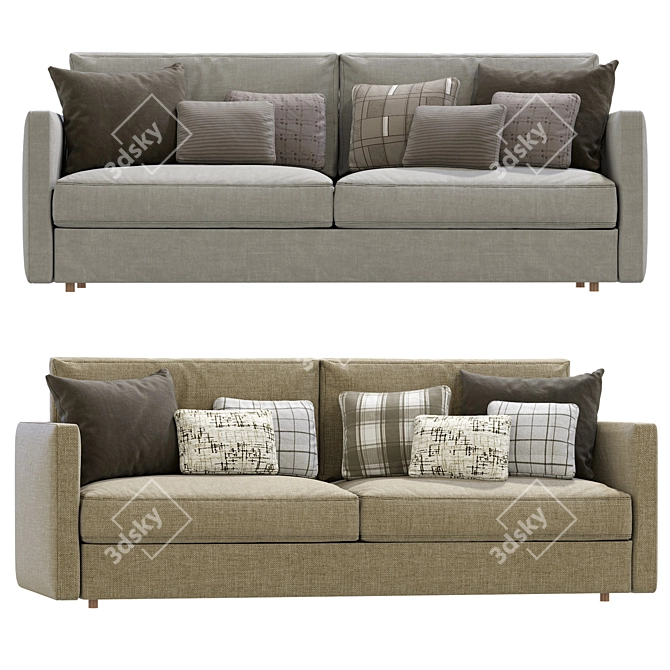 Modern Harris Chaise Sectional Sofa 3D model image 1