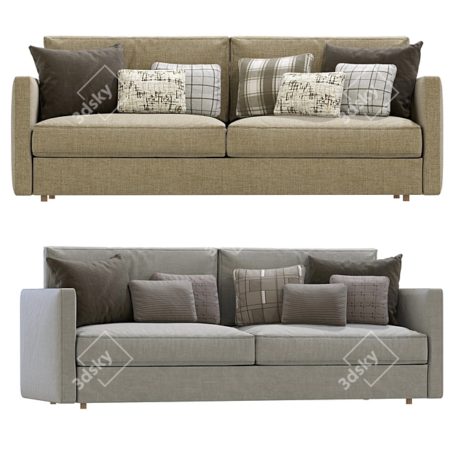 Modern Harris Chaise Sectional Sofa 3D model image 3