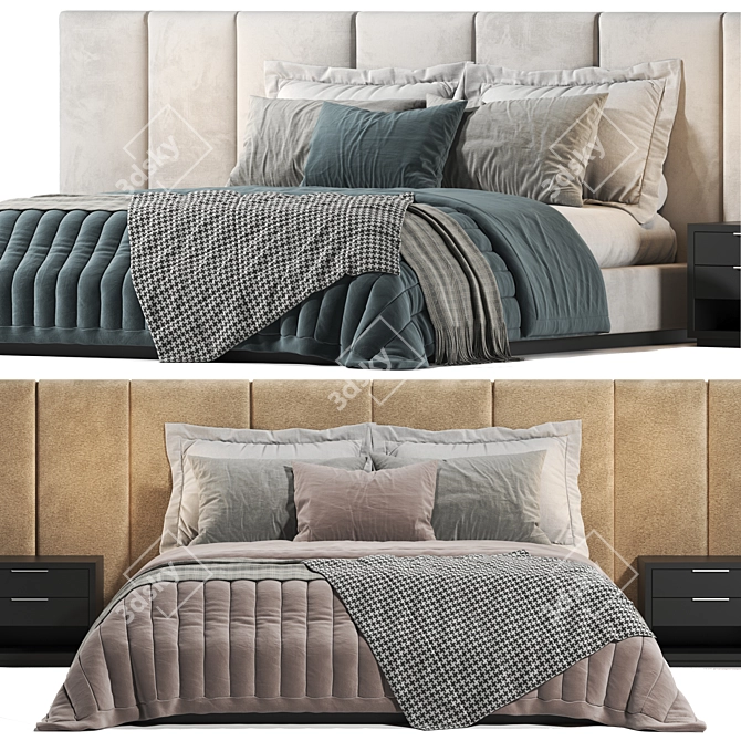 Luxurious Italian Fendi Casa Bed 3D model image 3