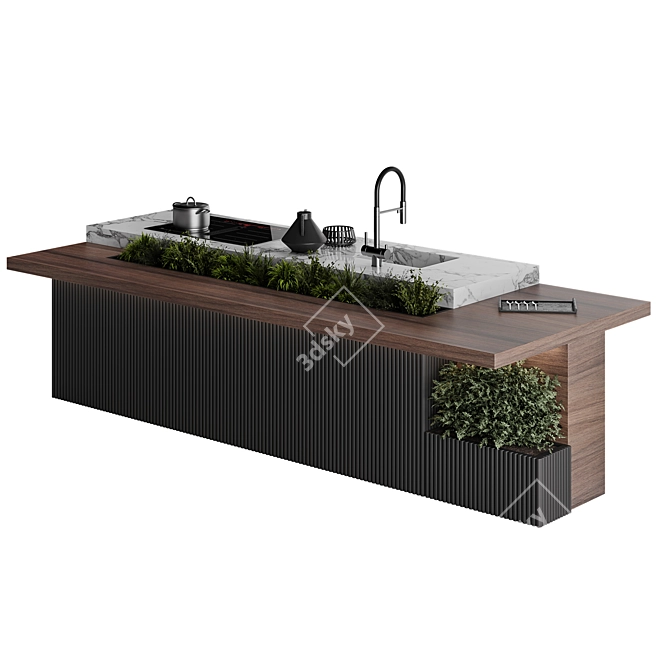 Botanical Kitchen Island Display 3D model image 13