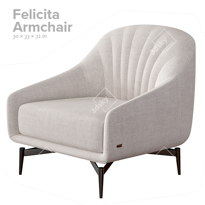  Natuzzi Editions C014 Felicita Armchair 3D model image 1