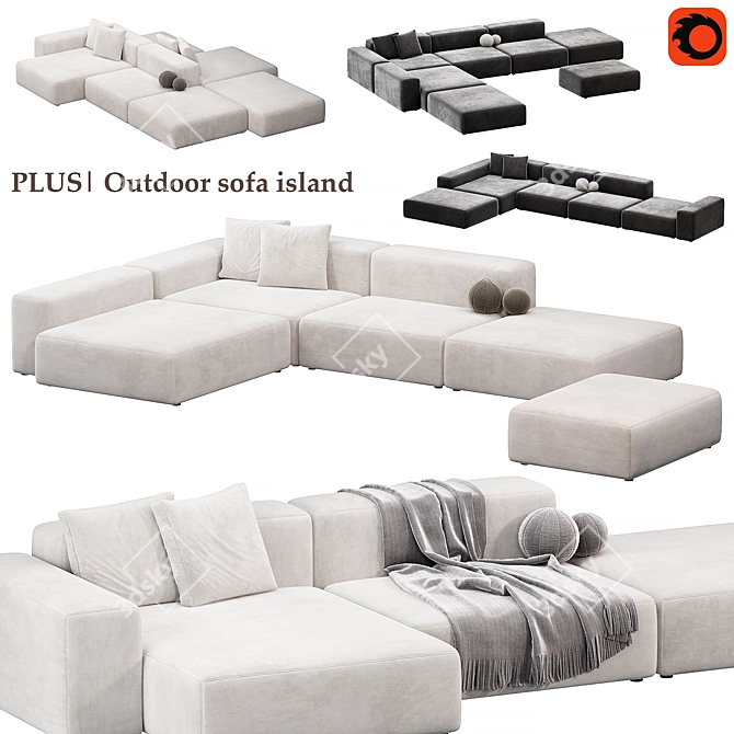 Outdoor Modular Sofa Island | Lapalma 3D model image 1