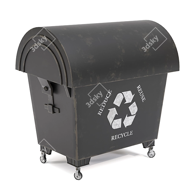 Sleek 3D Trash Bin Model 3D model image 3