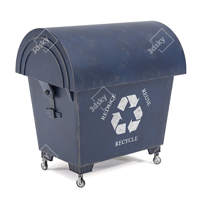 Sleek 3D Trash Bin Model 3D model image 4