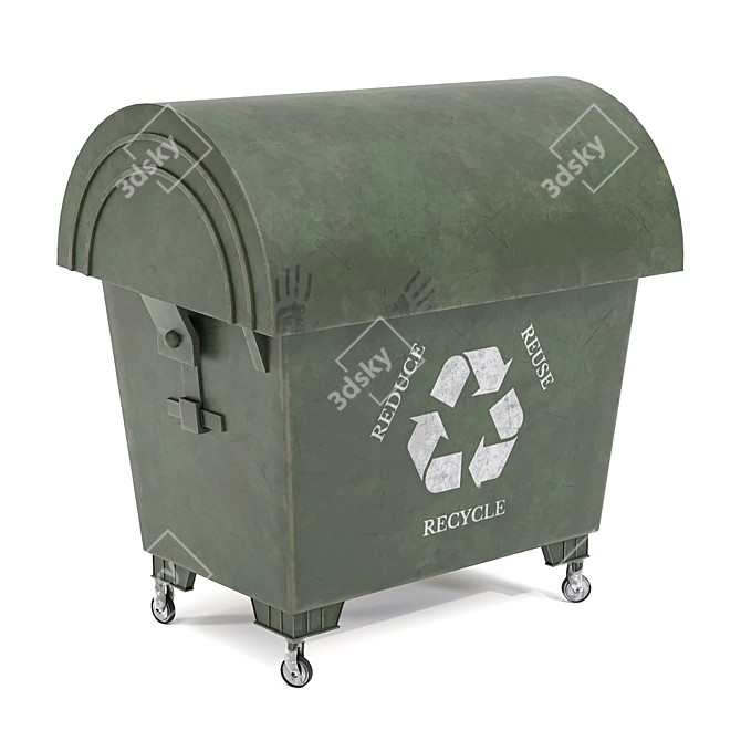 Sleek 3D Trash Bin Model 3D model image 5