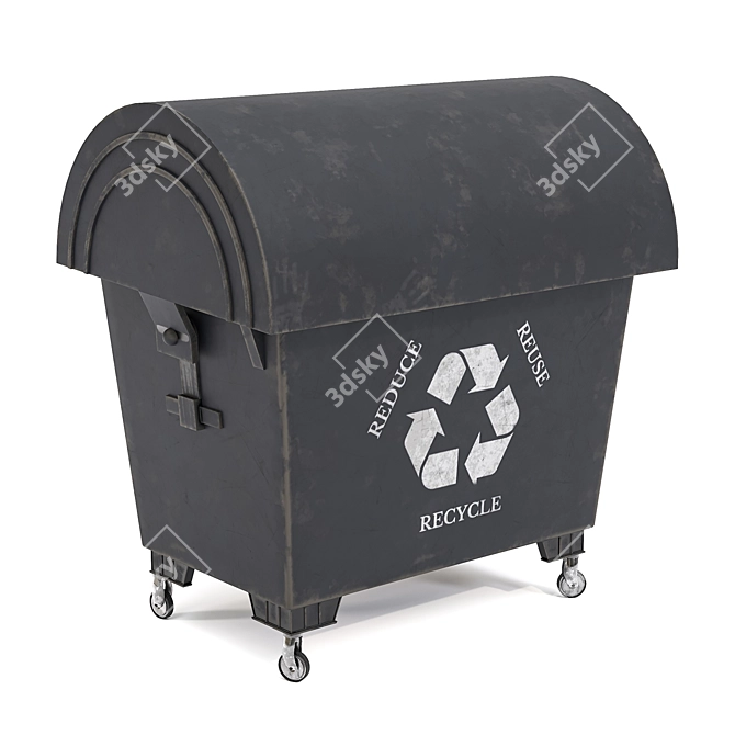 Sleek 3D Trash Bin Model 3D model image 6