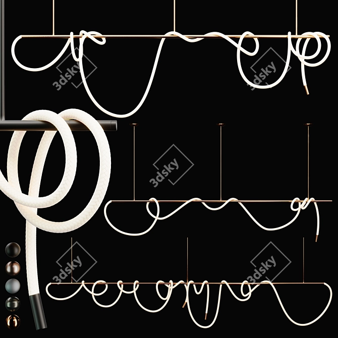 LED Pendant Lamps Set | 5 Mat Variations 3D model image 1