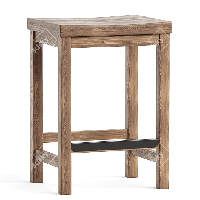  Rustic Chic Counter Stool 3D model image 1