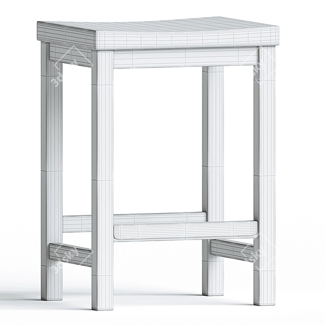  Rustic Chic Counter Stool 3D model image 3