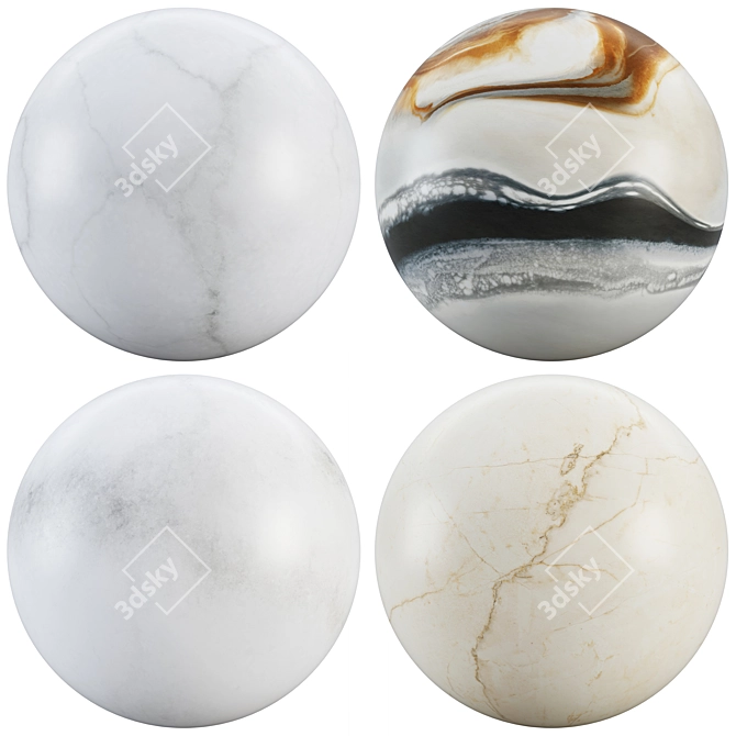 Marble Texture Collection Set 3D model image 1