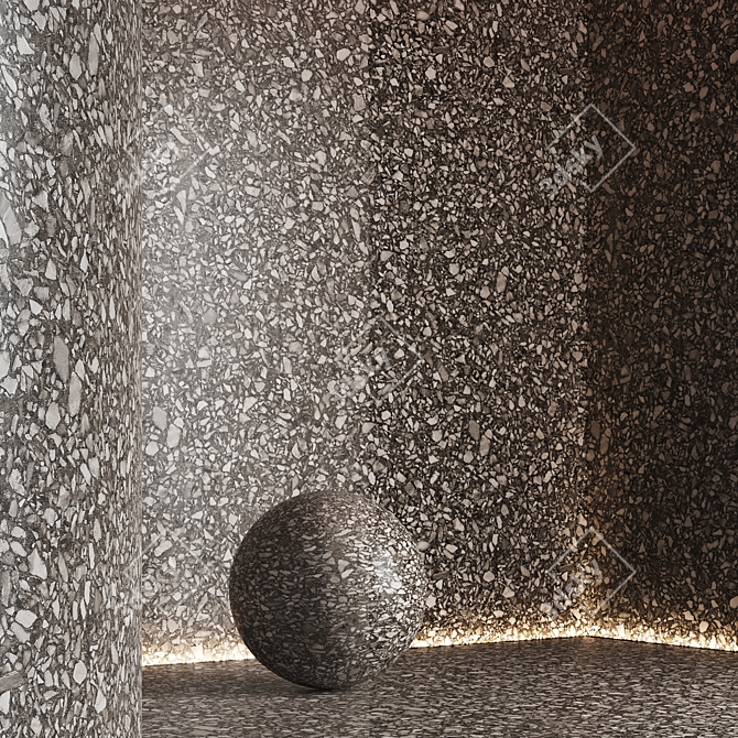 Seamless Terrazzo Marble Texture Set 3D model image 4