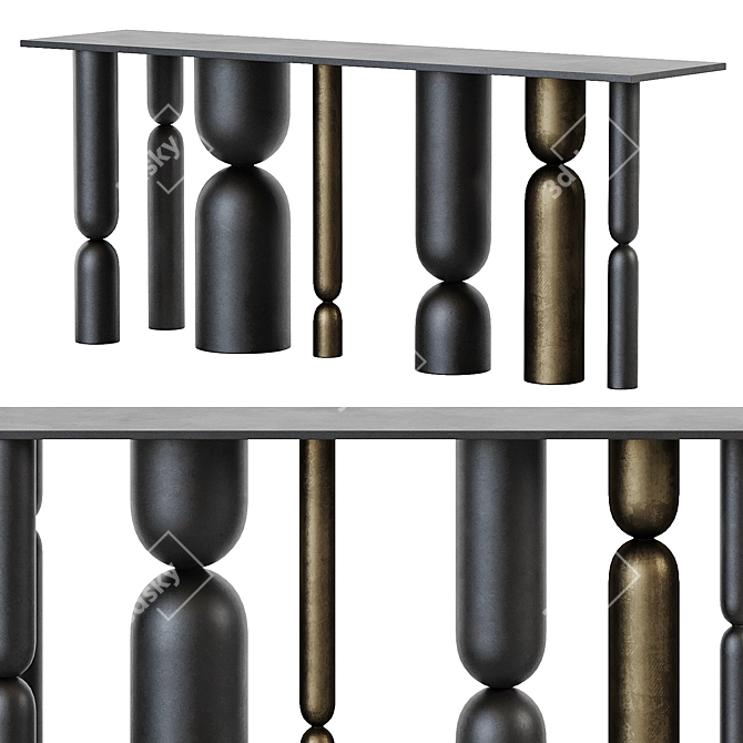 Sonian Console Table: Black Rooster Decor 3D model image 1