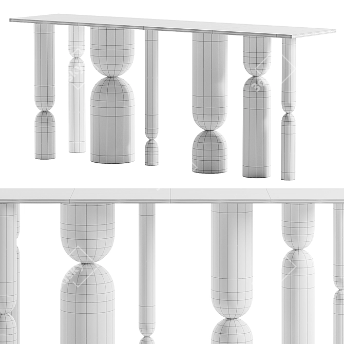 Sonian Console Table: Black Rooster Decor 3D model image 3