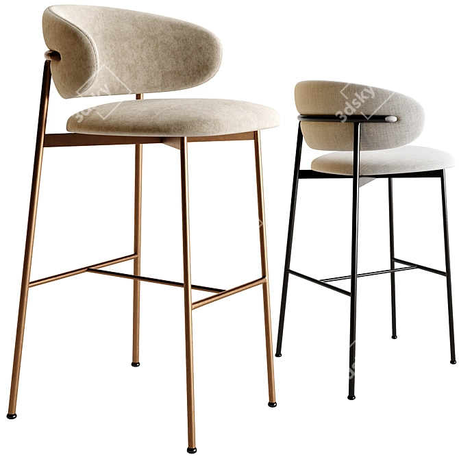 Stylish Calligaris Oleandro Stool(fi) 3D model image 1